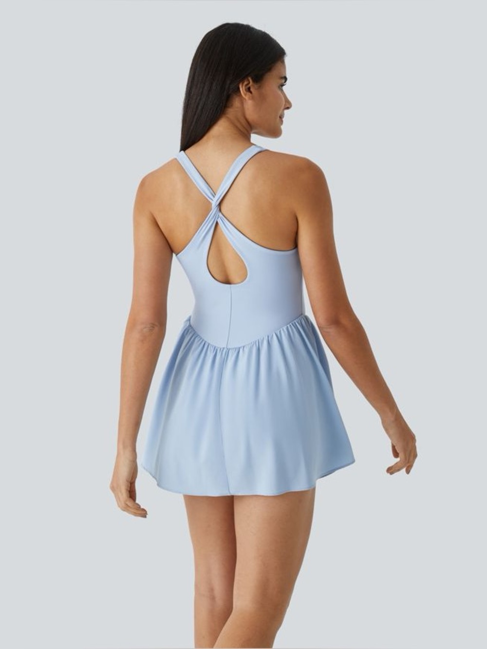 Halara Breezeful Corset 2-in-1 Mini tennis dresd Flowy Active drop waist D-F Cup - Picture 3 of 10